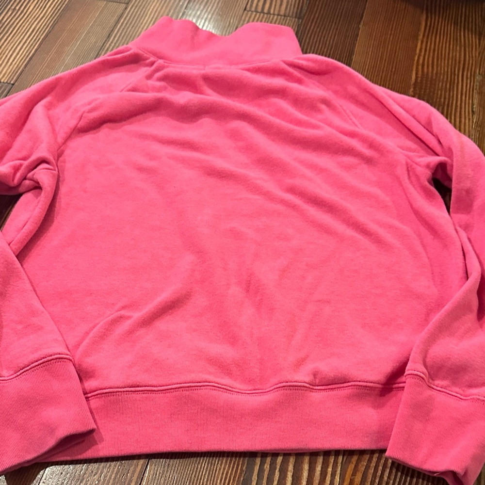 J. Crew Vibrant Pink Wide button-collar pullover sweatshirt in cloudspun fleece - Picture 5 of 9